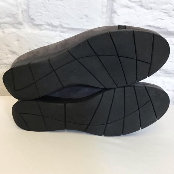 Clarks 10 Artisan Suede Women's Gray Suede Slip-On Comfort Shoes - Picture 5 of 11